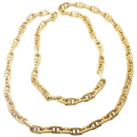 hermes yellow gold chain initial necklace|hermes gold watch necklace.